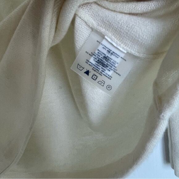Title Nine sweater merino wool blend cowl neck long sleeve ivory colored size M - Picture 6 of 8